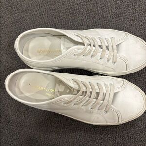 White Canvas leather Sneakers by Woman by Common Projects
